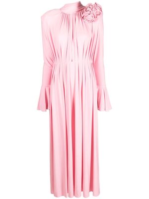 Magda Butrym rosette pleated maxi dress - Pink