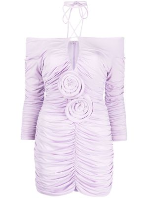 Magda Butrym ruched-detail fitted mini dress - Purple