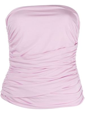 Magda Butrym ruched strapless stretch-jersey top - Pink