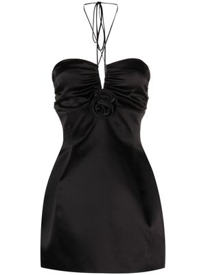 Magda Butrym satin halterneck minidress in white - Black