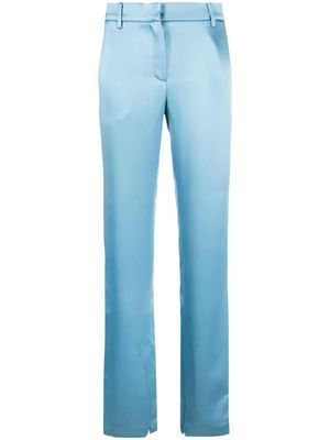 Magda Butrym silk satin straight-leg trousers - Blue