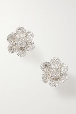 Magda Butrym - Silver-tone Crystal Clip Earrings - one size