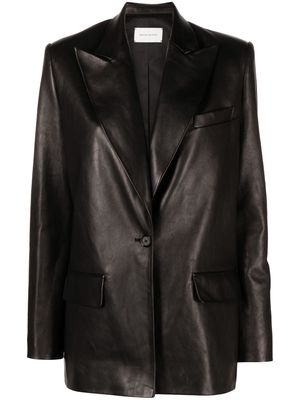 Magda Butrym single-breasted leather blazer - Black