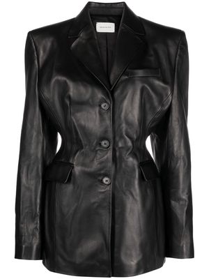 Magda Butrym single-breasted leather jacket - Black