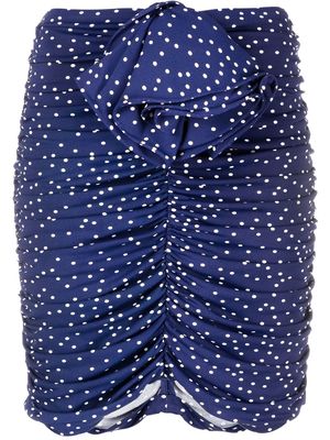 Magda Butrym spot-print ruched mini skirt - Blue