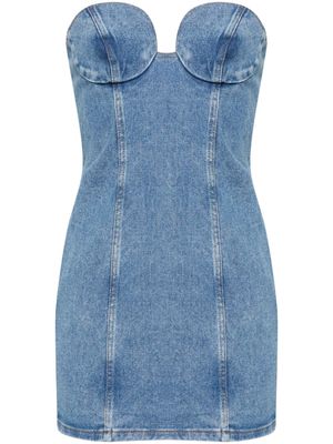 Magda Butrym strapless denim mini dress - Blue