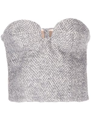 Magda Butrym sweetheart-neck strapless top - Grey