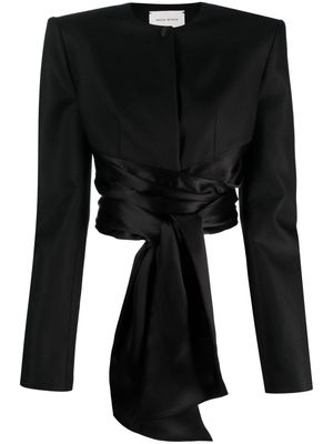 Magda Butrym tie-front silk jacket - Black