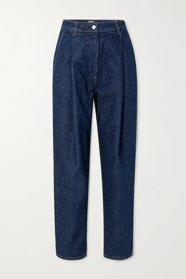 Magda Butrym - Toteness Pleated High-rise Tapered Jeans - Blue