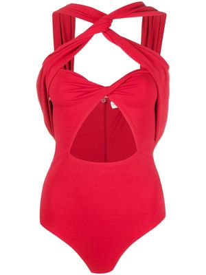 Magda Butrym Twisted cut-out detail bodysuit - Red