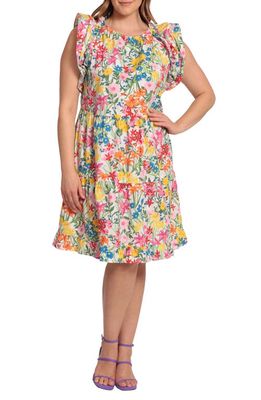 Maggy London Floral Sundress in Soft White/Pink
