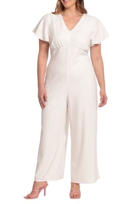 Maggy London Flutter Sleeve Jumpsuit in Ivory