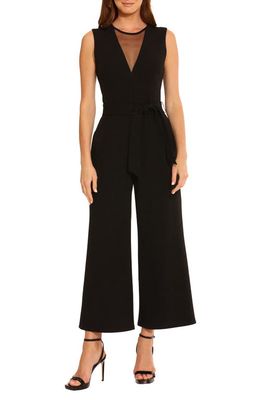 Maggy London Illusion Lace Detail Sleeveless Jumpsuit in Black