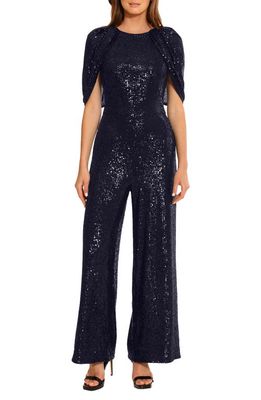 Maggy London Sequin Jumpsuit in Navy