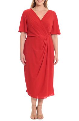Maggy London Side Pleat Maxi Dress in Salsa Red
