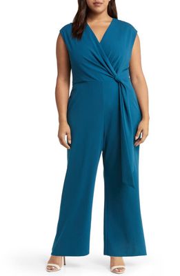 Maggy London Sleeveless Stretch Jersey Jumpsuit in Sailor Blue