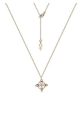 Magic Knot Pure 14K Rose Gold & Blue Sapphire Pendant Necklace