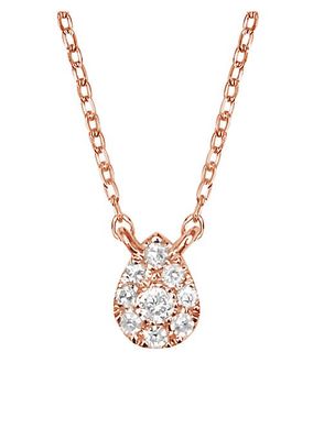 Magic Touch 18K Rose Gold & Diamond Pear Pendant Necklace