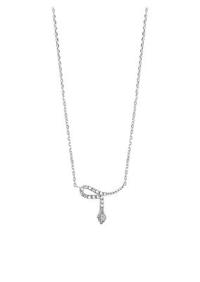 Magic Touch 18K White Gold & Diamond Snake Pendant Necklace