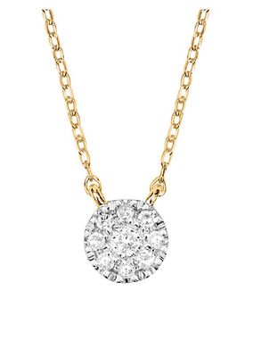 Magic Touch 18K Yellow Gold & Diamond Target Pendant Necklace