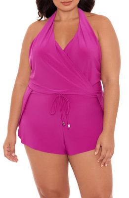 Magicsuit® Bianca One-Piece Romper Swimsuit in Hibiscus Pink