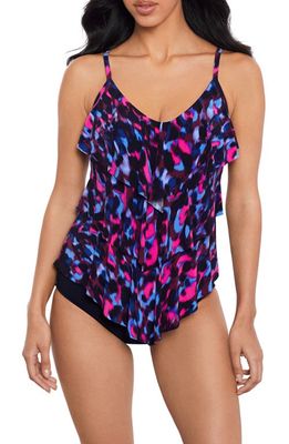 Magicsuit® Cherry Bomb Rita Tankini Top in Black/Blue Multi 