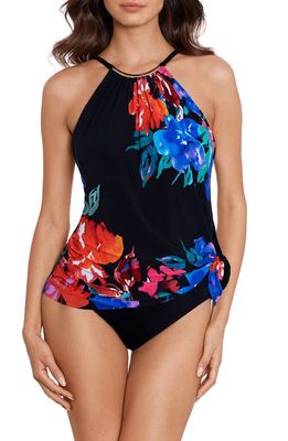 Magicsuit® Flower Child Parker Skirted One-Piece Swimsuit in Black/Multi