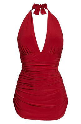 Magicsuit® Yvonne Halter One-Piece Swimsuit in Crimson Red