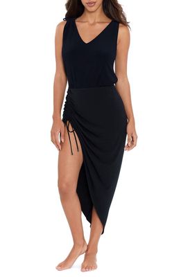 Magicsuit Ruched Cover-Up Skirt in Black