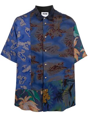 Magliano all-over graphic-print patchwork shirt - Blue
