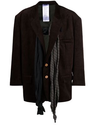 Magliano attached-scarf corduroy-cotton blazer - Brown