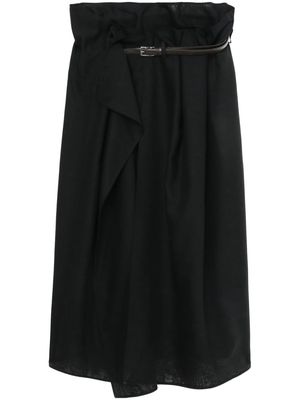 Magliano belted wool-blend skirt - Black