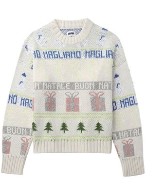 Magliano Buone Feste jacquard jumper - White