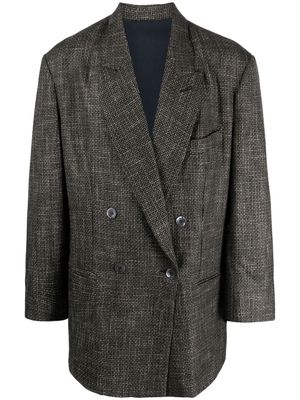 Magliano double-breasted tweed blazer - Black