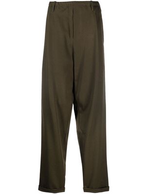 Magliano drop-crotch virgin-wool trousers - Green
