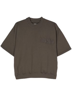Magliano embroidered-logo cotton T-shirt - Brown