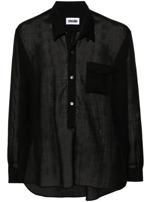 Magliano Folk semi-sheer shirt - Black