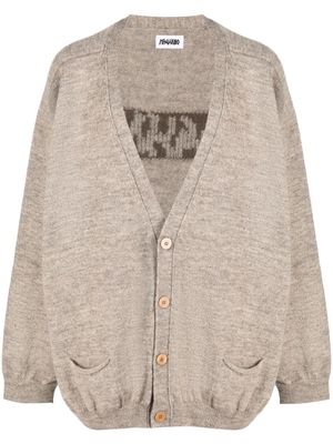 Magliano intarsia-knit logo V-neck cardigan - Brown