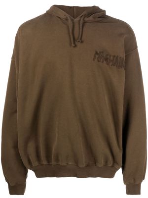 Magliano logo-embroidered cotton hoodie - Green