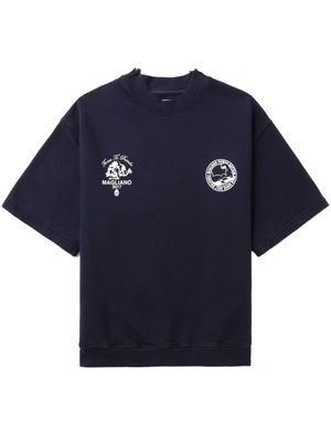 Magliano logo-print short-sleeve sweatshirt - Blue