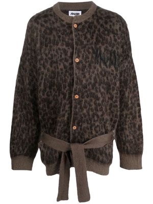 Magliano patterned-intarsia belted cardigan - Brown