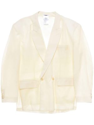 Magliano single-breasted semi-sheer blazer - Neutrals