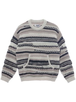 Magliano striped long-sleeve jumper - Black