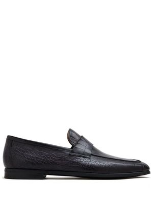 Magnanni crocodile-effect leather loafers - Black