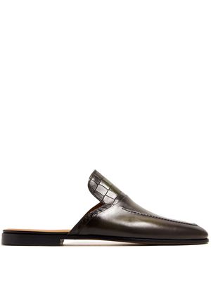 Magnanni crocodile-effect leather slippers - Green