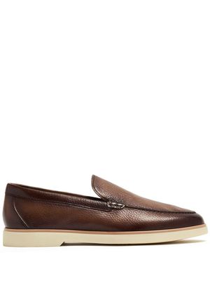 Magnanni grained-texture leather loafers - Brown