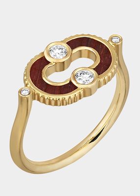 Magnetic Bull-Eye Ring in 18K Yellow Gold and Diamonds