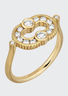Magnetic Diamond Ring in 18K Yellow Gold