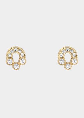 Magnetic Diamond Stud Earrings in 18K Yellow Gold