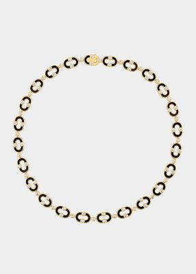 Magnetic Enchainee Necklace with Onyx, 18K Yellow Gold and Diamonds